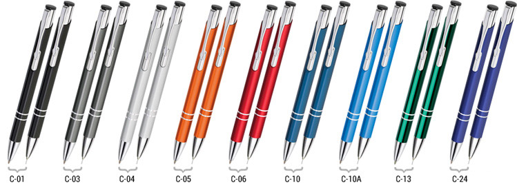 Kugelschreiber und Bleistift in etui